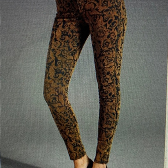 J Brand Mod Rose Skinny Jean Gold Brocade - Picture 5 of 5